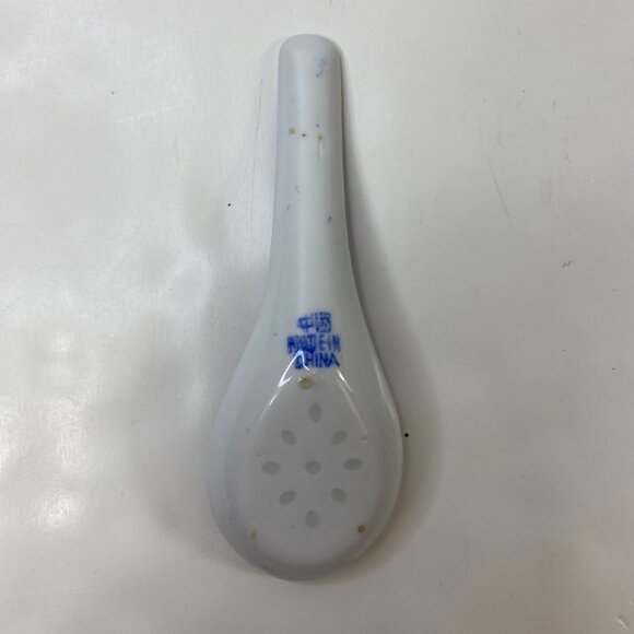 Set of 6 Porcelain Chinese Mun Shou Ceramic Soups Spoon Rice Eyes - Picture 6 of 7